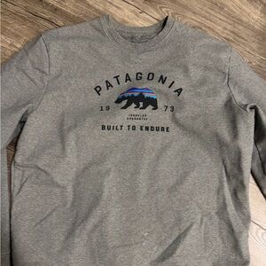Patagonia Gray Bear Graphic Long Sleeve